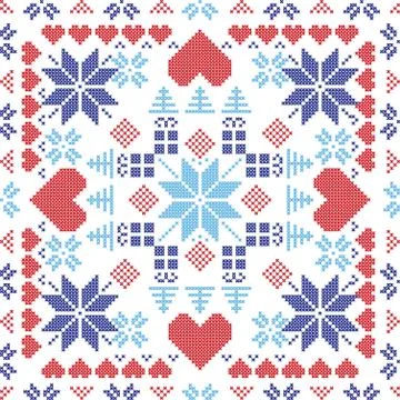 Xmas pattern in square shape Stock Illustration