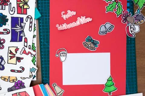 Xmas scrapbook layout Stock Photos
