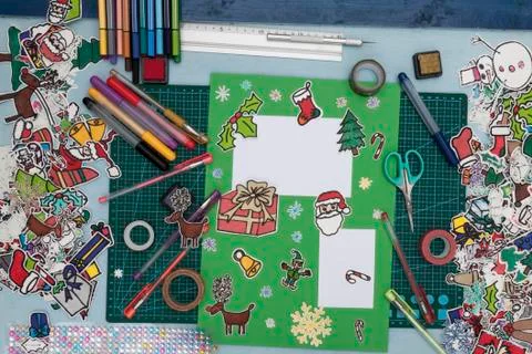 Xmas scrapbook layout Stock Photos