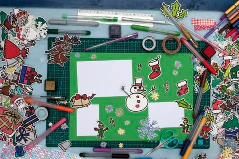 Xmas scrapbook layout Stock Photos