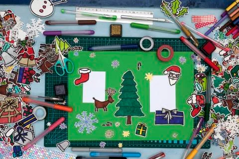 Xmas scrapbook layout Stock Photos