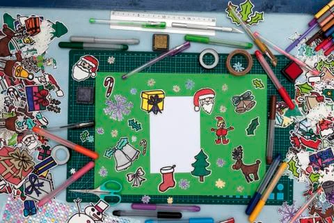 Xmas scrapbook layout Stock Photos