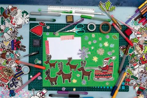 Xmas scrapbook layout Stock Photos