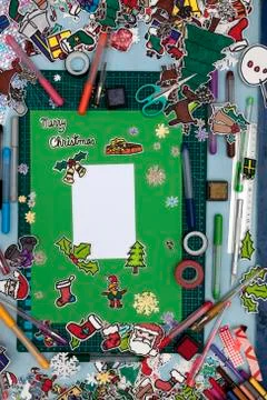 Xmas scrapbook layout Stock Photos