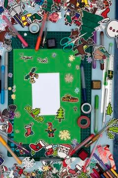 Xmas scrapbook layout Stock Photos