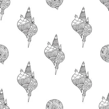 Xmas Seamless pattern with Christmas tree balls hand drawn art design vector イラスト素材