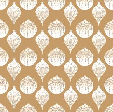 Xmas Seamless pattern with Christmas tree balls hand drawn art design vector Illustrazione stock