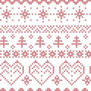 Xmas seamless  pattern inspired by nordic cross patterns Stock Illustration