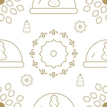 Xmas seamless pattern. Winter holidays background. Stock Illustration