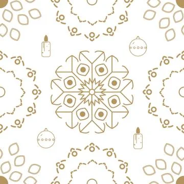 Xmas seamless pattern. Winter holidays background. Stock Illustration