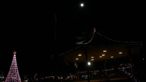 Xmas setup in a park Stock Footage 83304896
