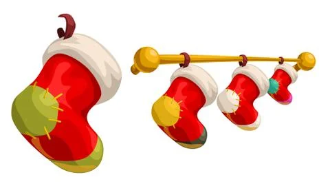 Xmas socks set Stock Illustration