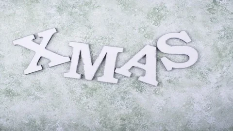 XMAS text in Christmas red hat Stock Footage 257100600