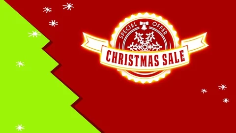 Xmas trade unique proposal advertisement with round impression on red background Stock Footage 130158484