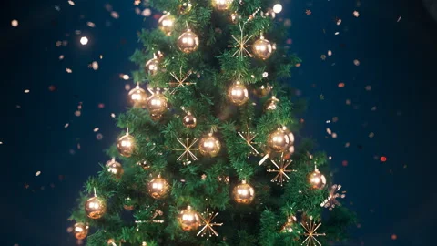 Xmas tree on a blue background Vidéo 247135079