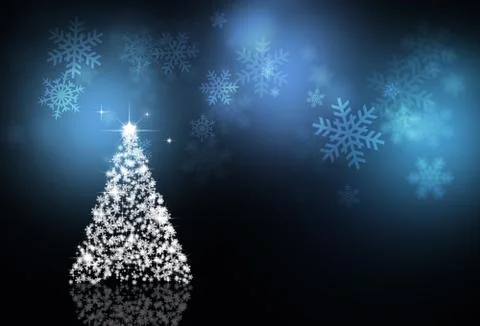 Xmas tree blue background Stock Illustration