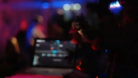 Xmas tree in club Stock Footage 75449382