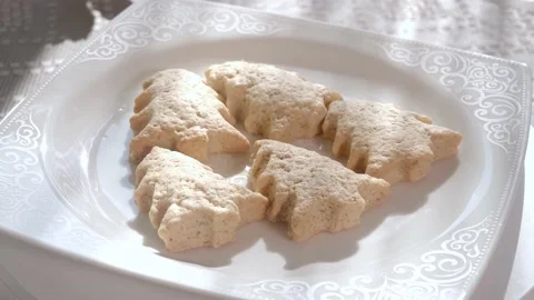 Xmas tree cookies  Stock Footage 143876873