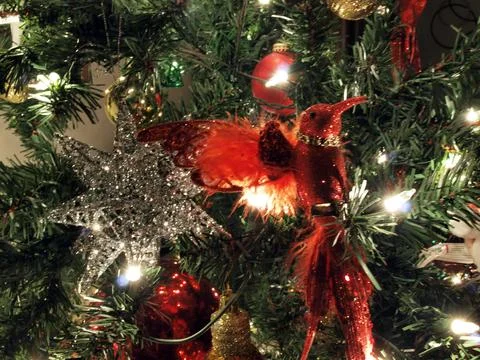 Xmas tree decor backrop Stock Photos