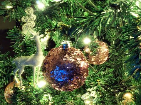 Xmas tree decor backrop Stock Photos