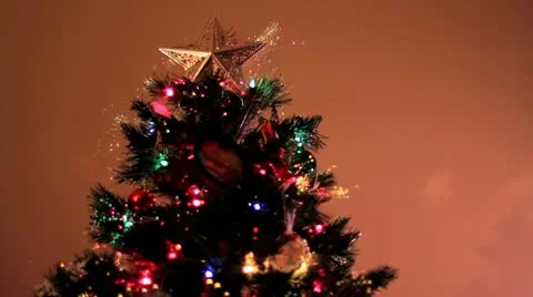 Xmas tree decorated dolly in transition Stock-Footage 12720523