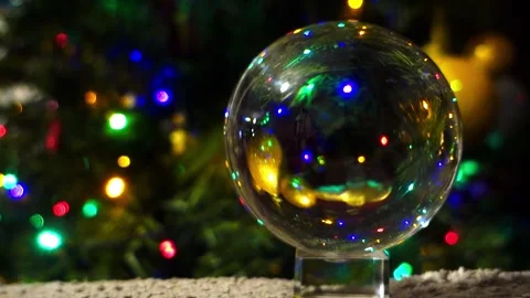 Xmas Tree Glass Sphere Stock Footage 296301314