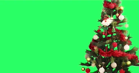 Xmas tree at green screen background 9 Stock Footage 139418114