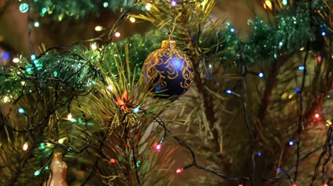 XMas Tree Lights Video stock 33743430