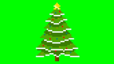 Xmas tree pixel animation Stock Footage 237811447