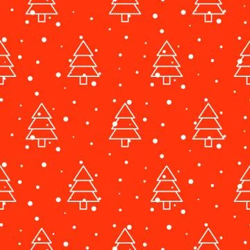 Xmas tree simple seamless vector pattern イラスト素材