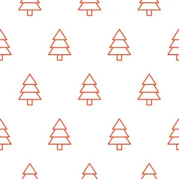 Xmas tree simple seamless vector pattern Stock Illustration