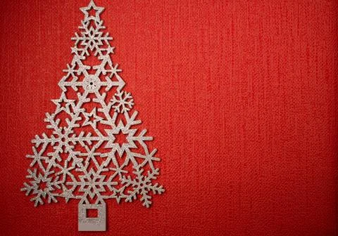 Xmas tree,  there is a blank space to write a message Stock Photos