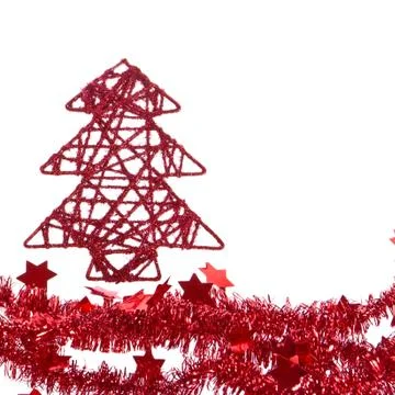 Xmas tree with tinsel Stock Photos