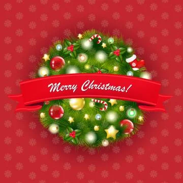 Xmas vintage composition Stock Illustration