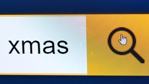 Xmas word processing search box closeup monitor screen website Stock Footage 82996340