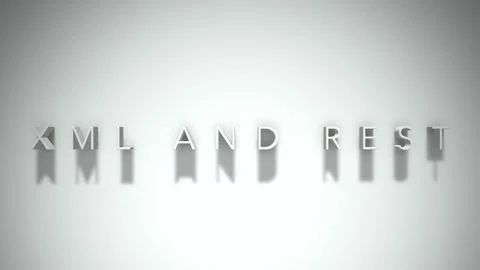 Xml and rest 3D title animation white text on a white background Stock Footage 299758611