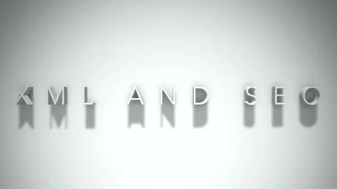 Xml and seo 3D title animation with shadows on a white background Stock Footage 297023973
