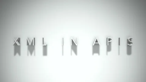 Xml in apis 3D title animation with shadows on a white background Stock Footage 297024017
