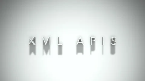 Xml apis 3D title animation with shadows on a white background Stock Footage 297269079