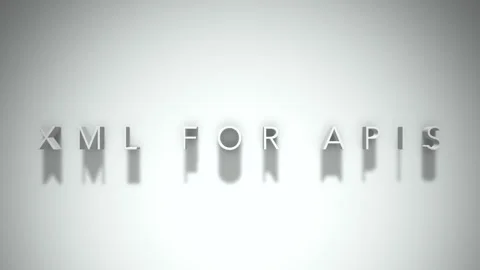 Xml for apis 3D title animation white text on a white background Stock Footage 299758616