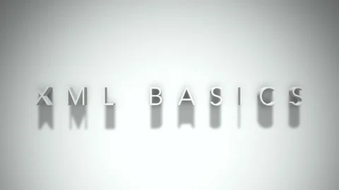Xml basics 3D title animation with shadows on a white background Stock Footage 297023970