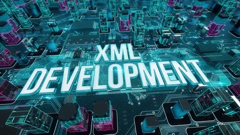 XML development with digital technology concept Stock Footage 103488845