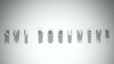 Xml document 3D title animation white text on a white background Stock Footage 299758630