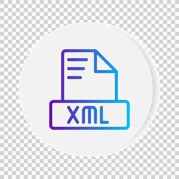 Xml document format file icon. with gradient outlines. vector illustration. Illustrazione stock