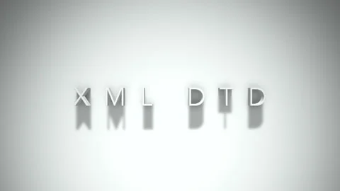 Xml dtd 3D title animation with shadows on a white background Stock Footage 297023982