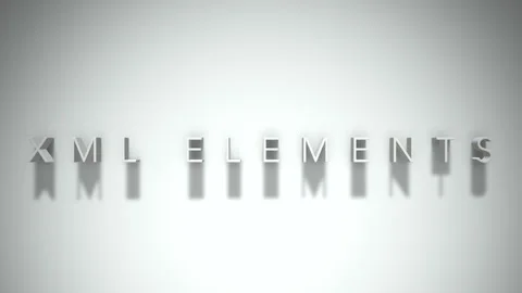 Xml elements 3D title animation white text on a white background Stock Footage 299368634