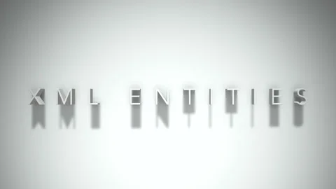 Xml entities 3D title animation white text on a white background Stock Footage 299368611