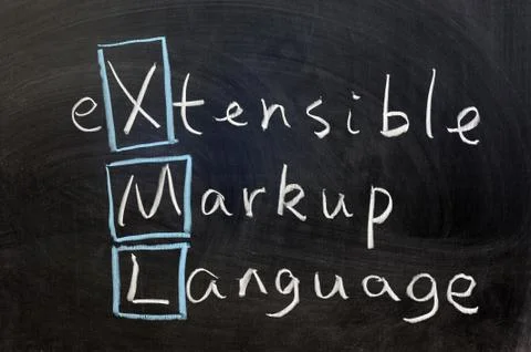 Xml, extensible markup language Stock Photos