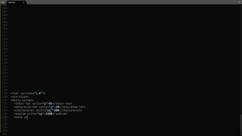 XML Extensible Markup Language Source Code Typing Effect. XML Ticker Colored  Stock Footage 147926916