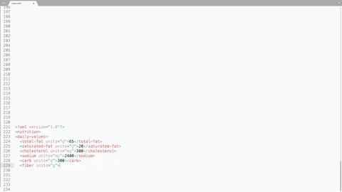 XML Extensible Markup Language Source Code Typing Effect. XML Ticker Colored  Stock Footage 147926917